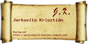 Jerkovits Krisztián névjegykártya